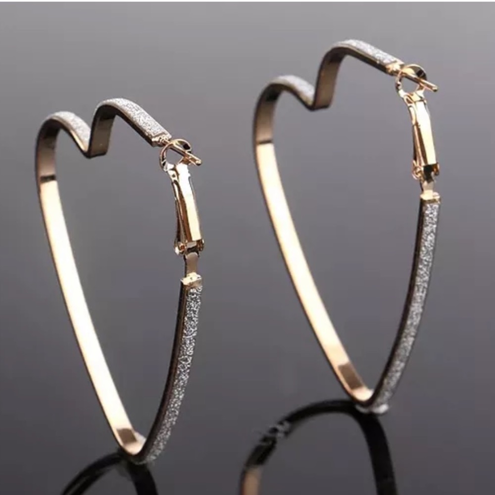 Heart shaped hoop earrings
